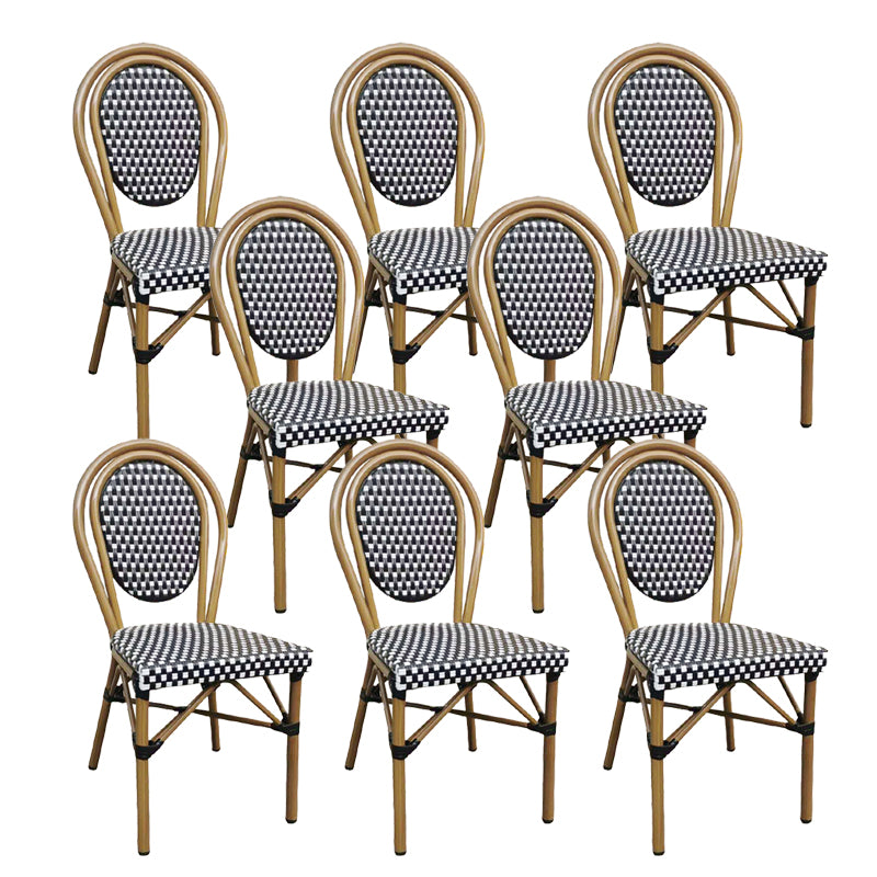 Tropical High Backrest Outdoors Dining Chairs with Rattan Dining Armchair