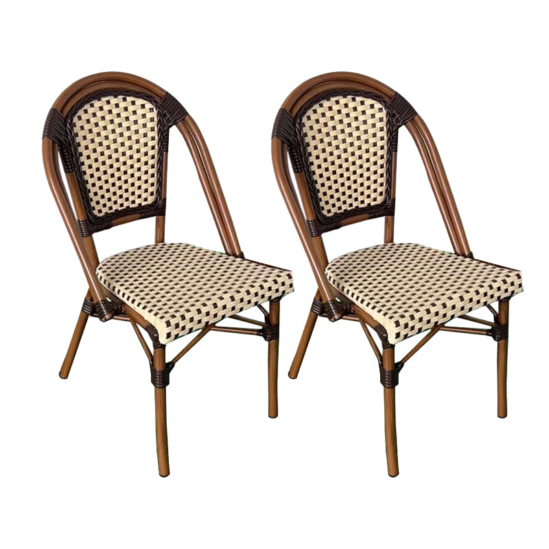 Tropical High Backrest Outdoors Dining Chairs with Rattan Dining Armchair