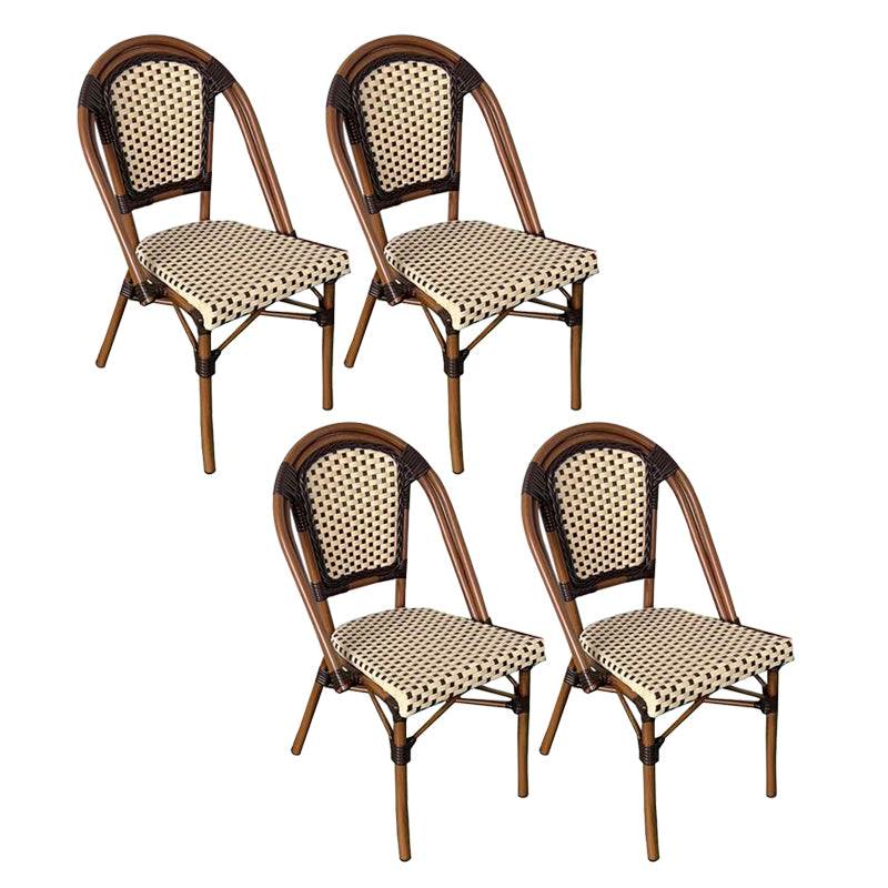 Tropical High Backrest Outdoors Dining Chairs with Rattan Dining Armchair