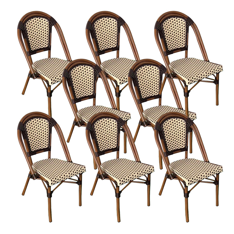 Tropical High Backrest Outdoors Dining Chairs with Rattan Dining Armchair