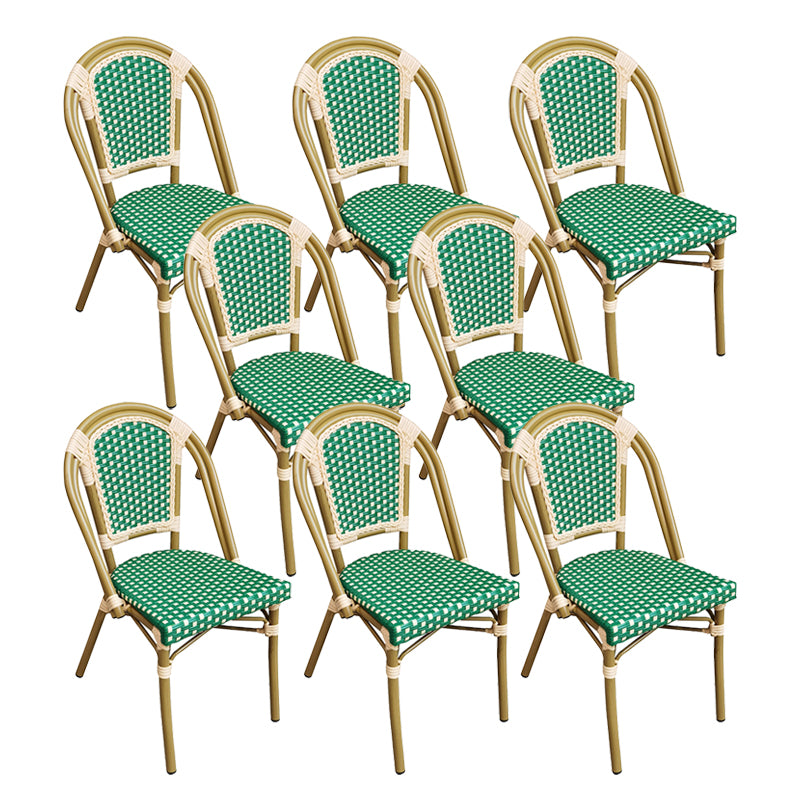 Tropical High Backrest Outdoors Dining Chairs with Rattan Dining Armchair