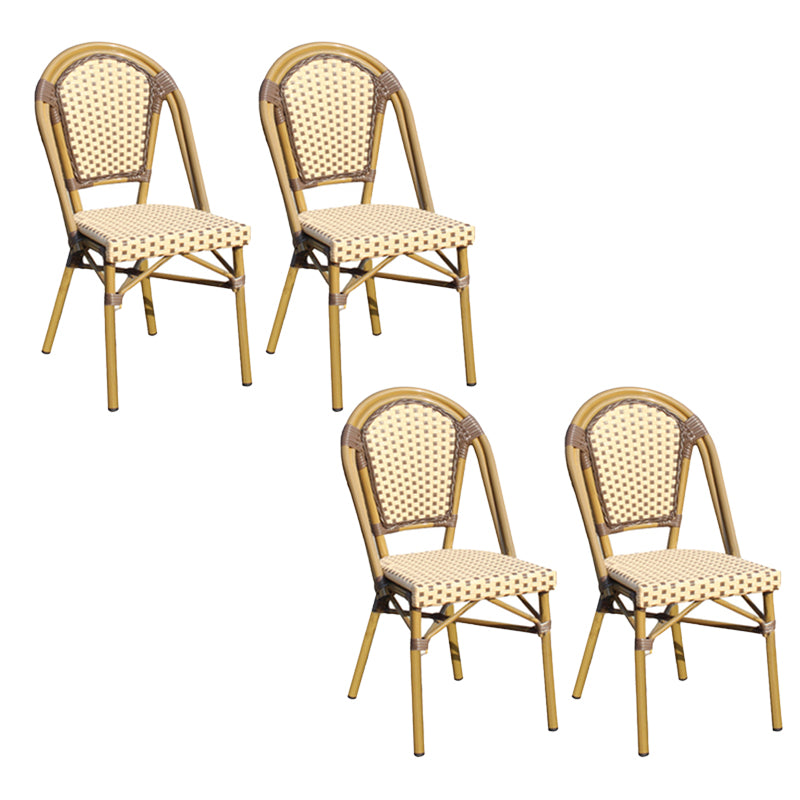 Tropical High Backrest Outdoors Dining Chairs with Rattan Dining Armchair