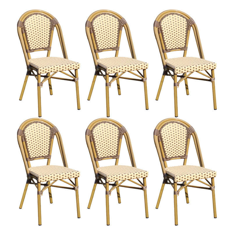 Tropical High Backrest Outdoors Dining Chairs with Rattan Dining Armchair