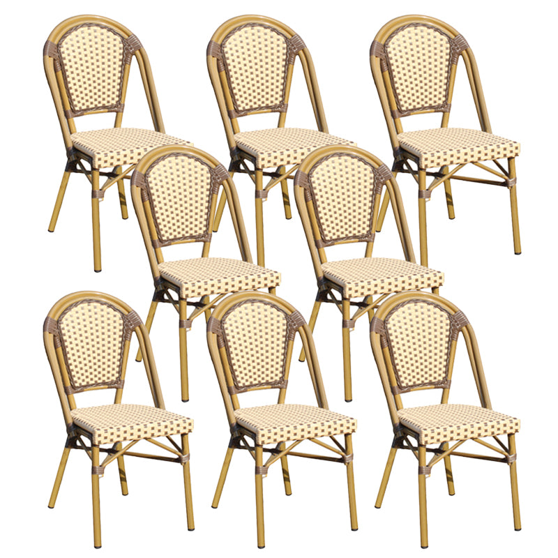 Tropical High Backrest Outdoors Dining Chairs with Rattan Dining Armchair