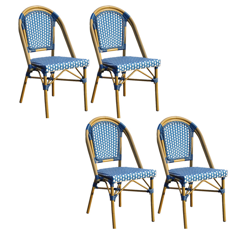 Tropical High Backrest Outdoors Dining Chairs with Rattan Dining Armchair