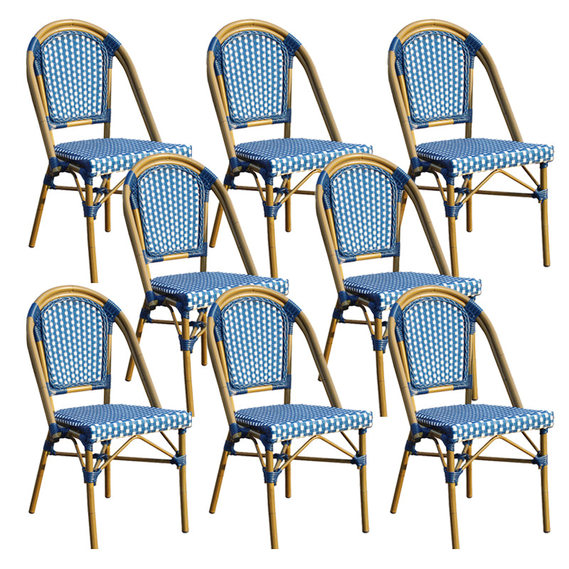 Tropical High Backrest Outdoors Dining Chairs with Rattan Dining Armchair