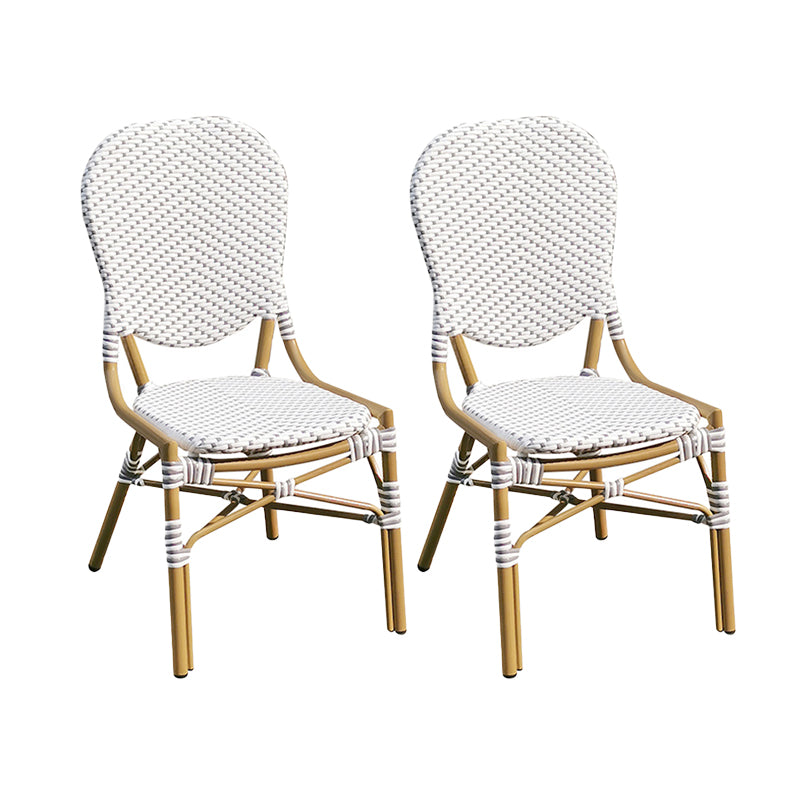 Tropical High Backrest Outdoors Dining Chairs with Rattan Dining Armchair