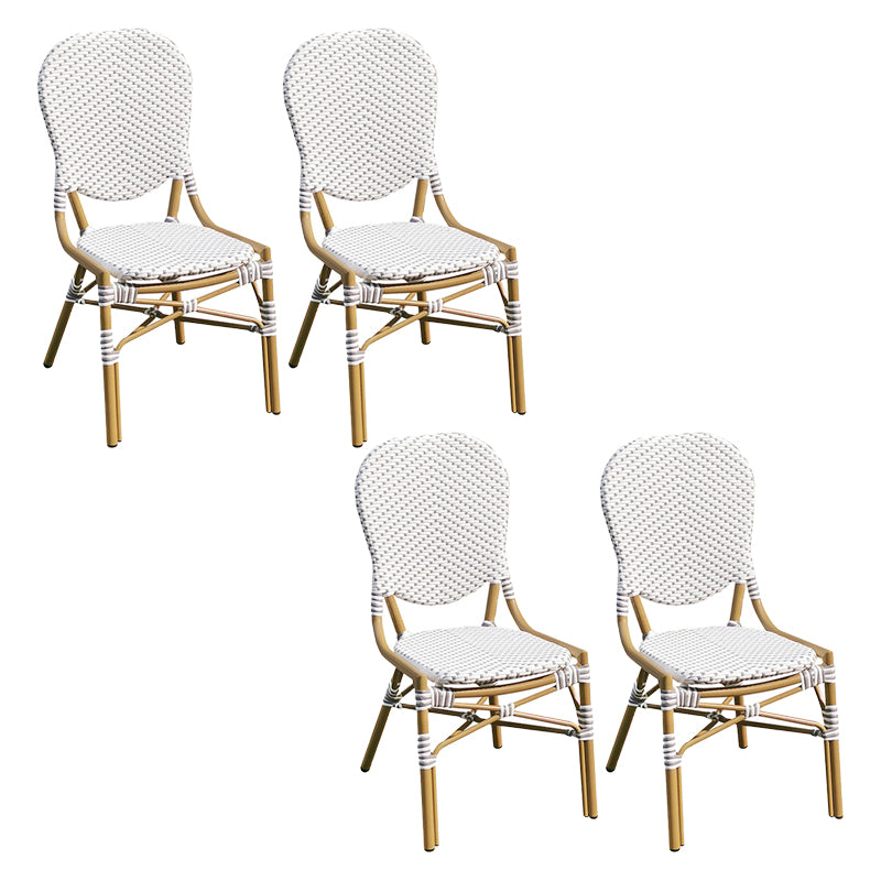 Tropical High Backrest Outdoors Dining Chairs with Rattan Dining Armchair