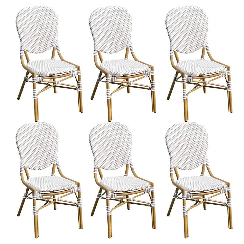 Tropical High Backrest Outdoors Dining Chairs with Rattan Dining Armchair