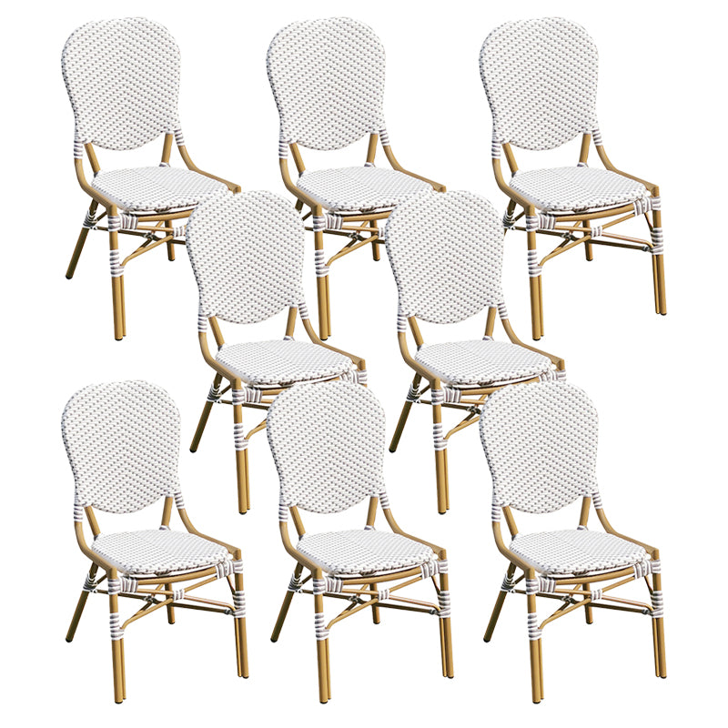Tropical High Backrest Outdoors Dining Chairs with Rattan Dining Armchair