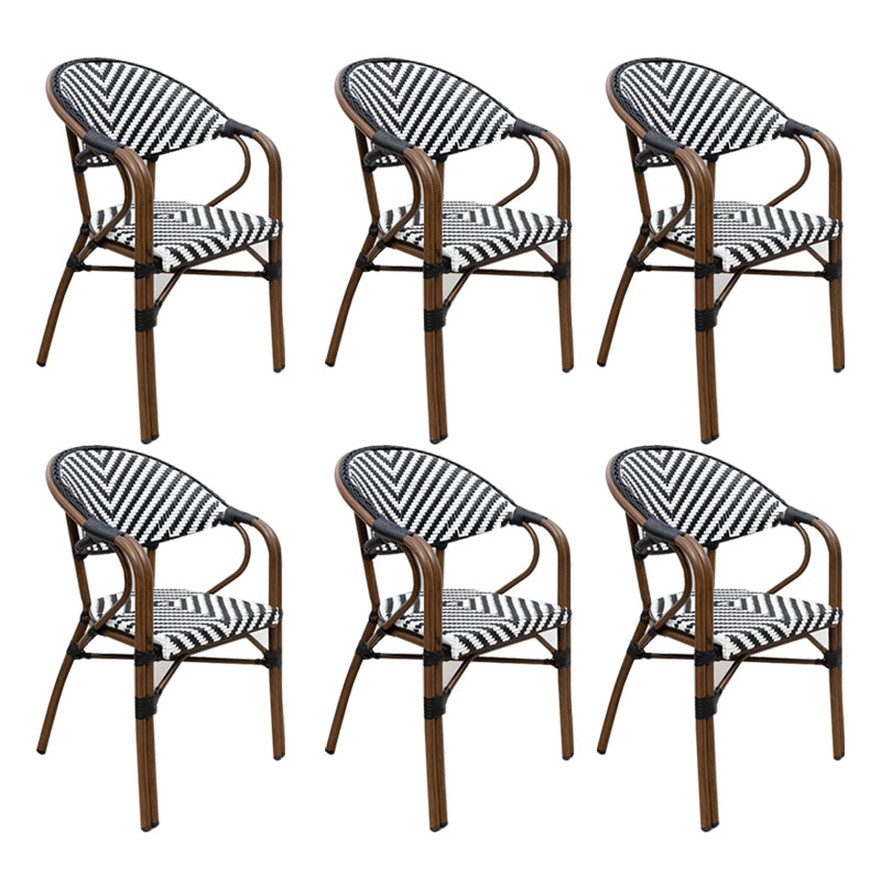 Tropical High Backrest Outdoors Dining Chairs with Rattan Dining Armchair