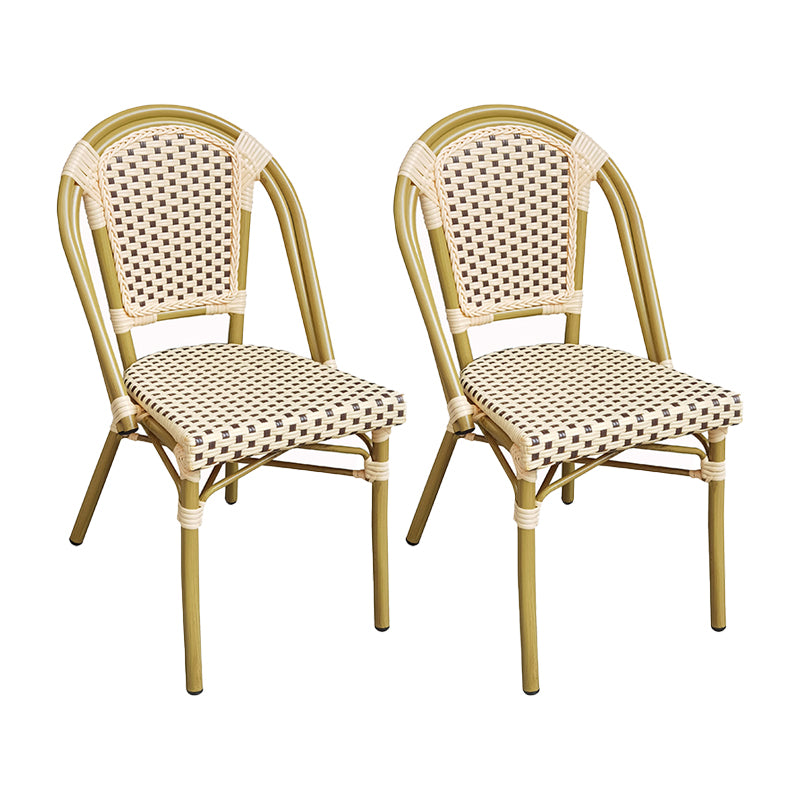 Tropical High Backrest Outdoors Dining Chairs with Rattan Dining Armchair