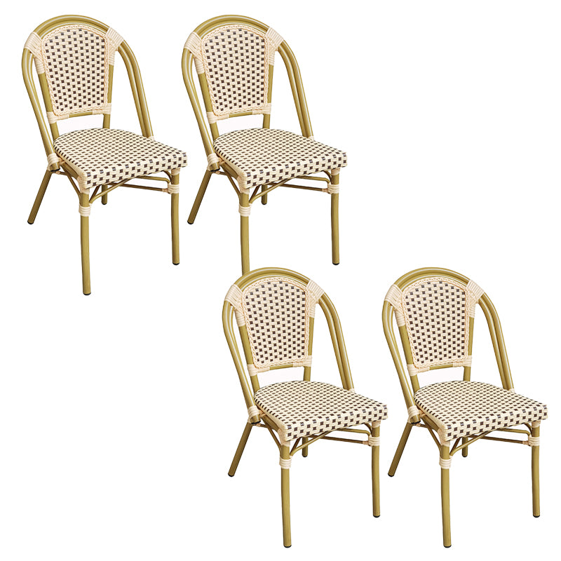 Tropical High Backrest Outdoors Dining Chairs with Rattan Dining Armchair