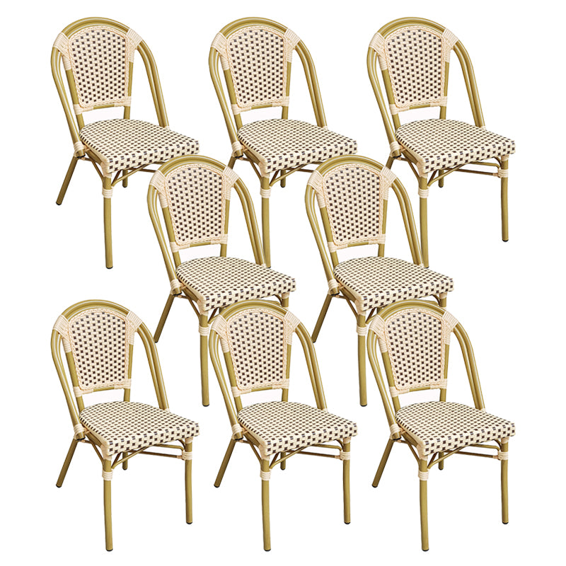 Tropical High Backrest Outdoors Dining Chairs with Rattan Dining Armchair
