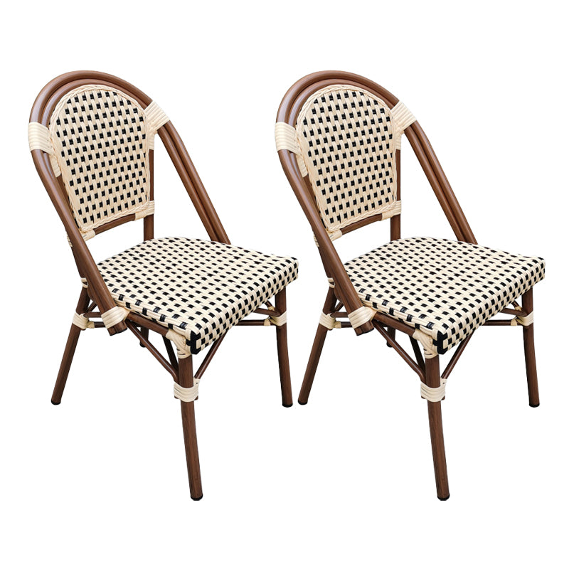 Tropical High Backrest Outdoors Dining Chairs with Rattan Dining Armchair
