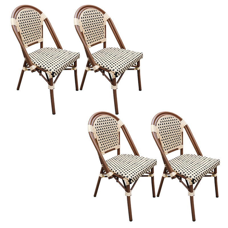 Tropical High Backrest Outdoors Dining Chairs with Rattan Dining Armchair