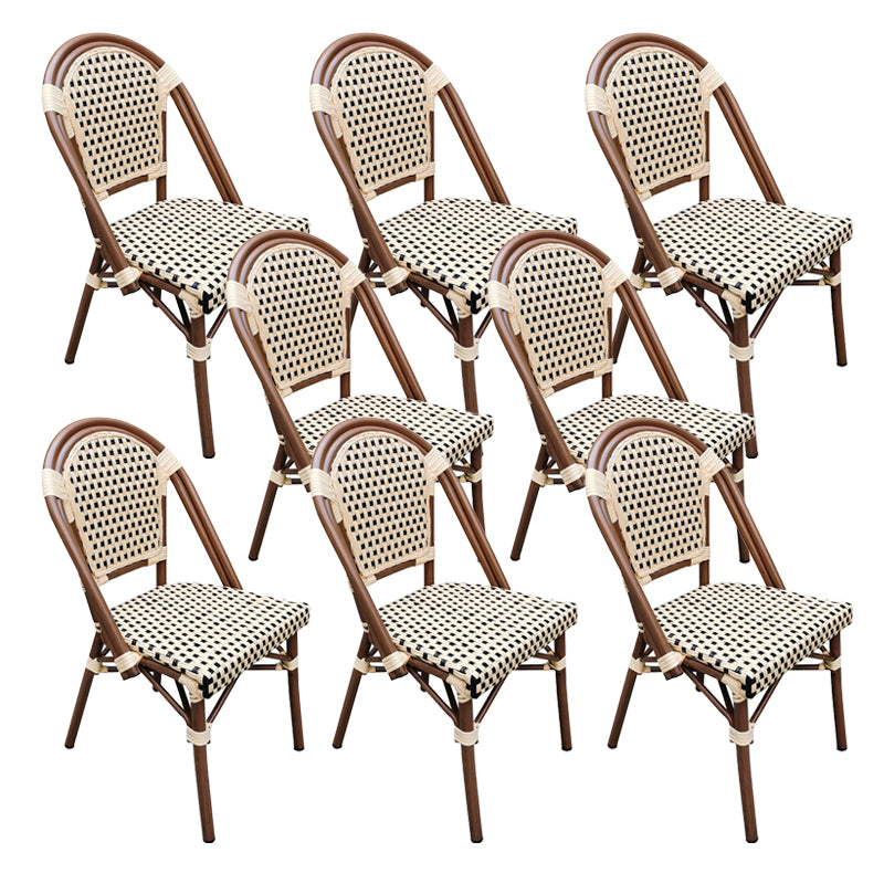 Tropical High Backrest Outdoors Dining Chairs with Rattan Dining Armchair
