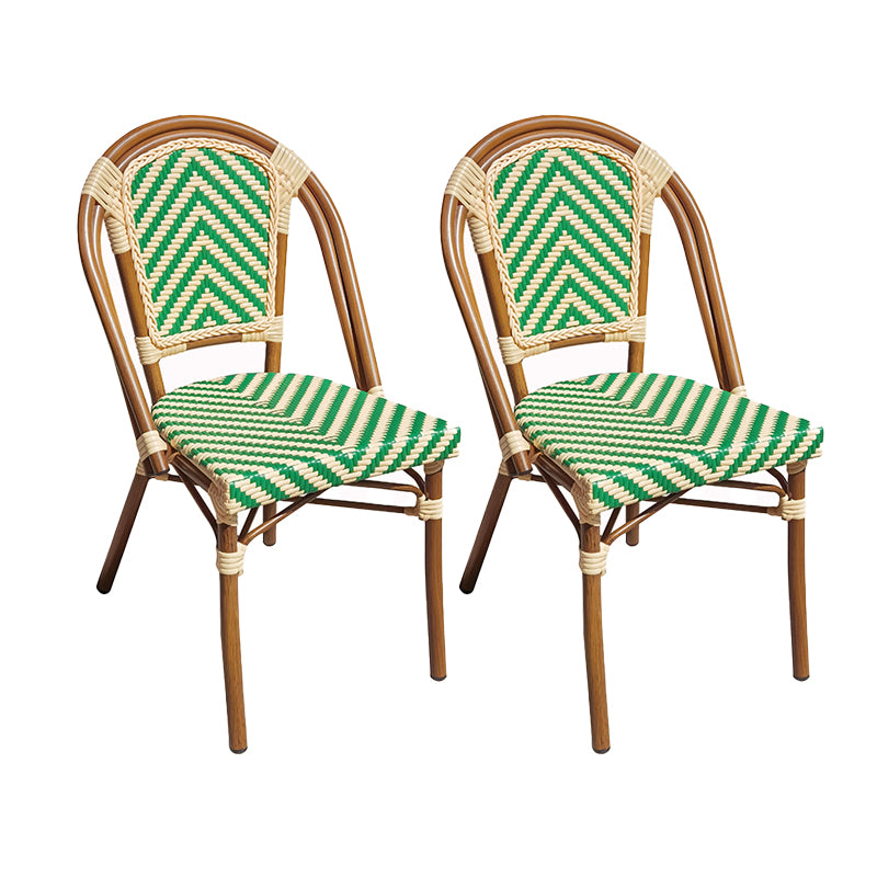 Tropical High Backrest Outdoors Dining Chairs with Rattan Dining Armchair