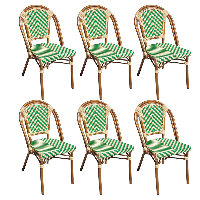 Tropical High Backrest Outdoors Dining Chairs with Rattan Dining Armchair