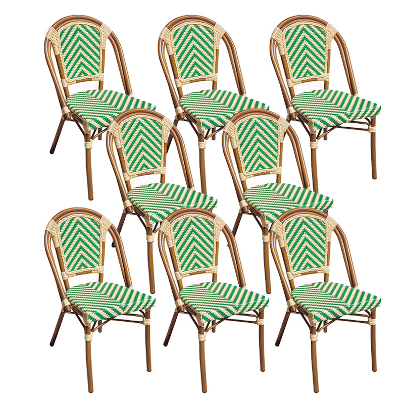 Tropical High Backrest Outdoors Dining Chairs with Rattan Dining Armchair