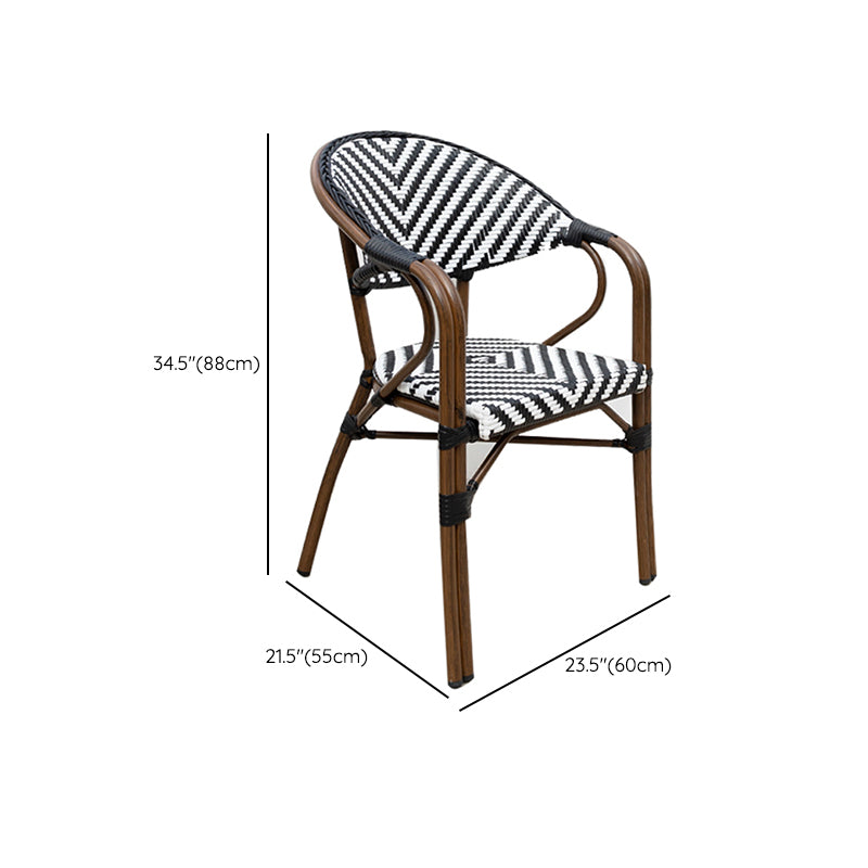 Tropical High Backrest Outdoors Dining Chairs with Rattan Dining Armchair