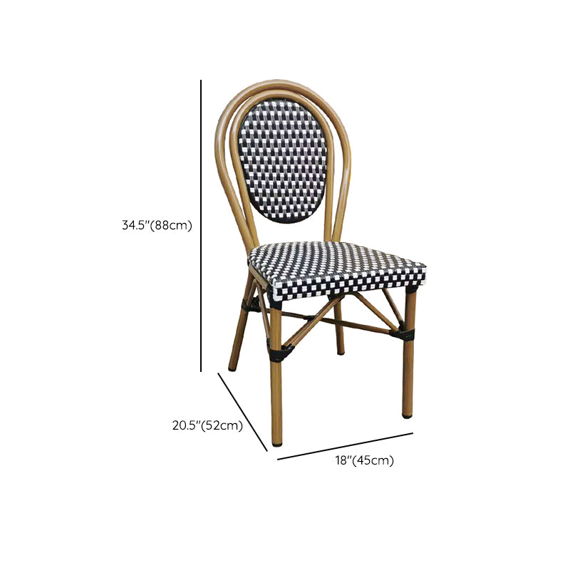 Tropical High Backrest Outdoors Dining Chairs with Rattan Dining Armchair