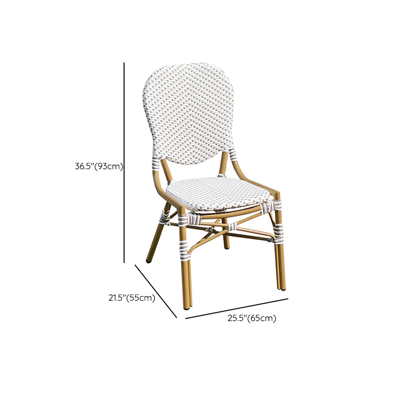 Tropical High Backrest Outdoors Dining Chairs with Rattan Dining Armchair