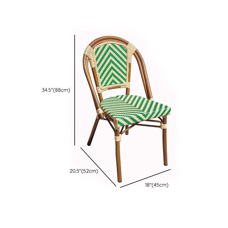 Tropical High Backrest Outdoors Dining Chairs with Rattan Dining Armchair