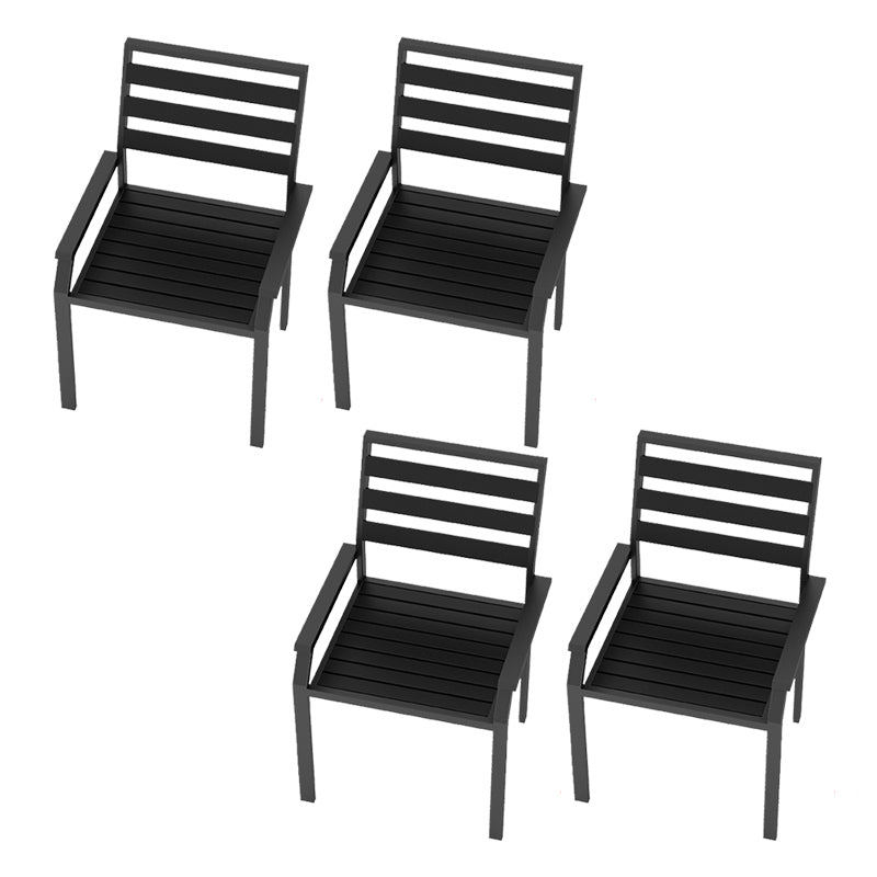 Industrial Style Dining Armchair Metal with Four Legs Dining Side Chair