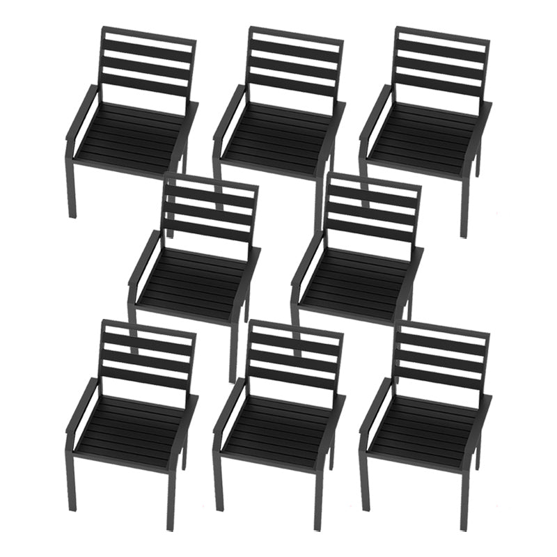 Industrial Style Dining Armchair Metal with Four Legs Dining Side Chair