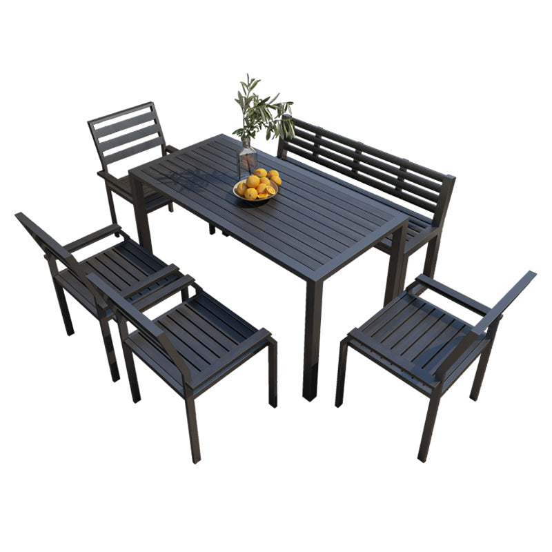 Industrial Style Dining Armchair Metal with Four Legs Dining Side Chair