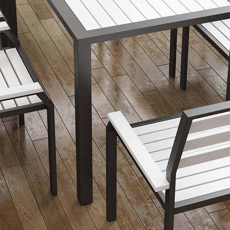 Industrial Style Dining Armchair Metal with Four Legs Dining Side Chair