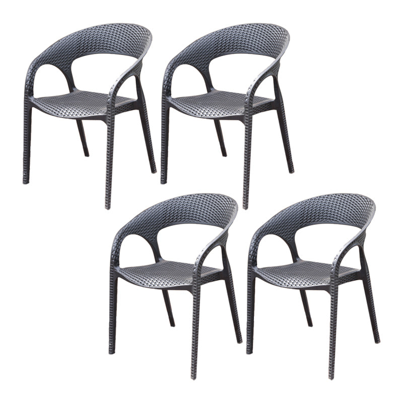 Contemporary Outdoor Chair Plastic Open Back Patio Dining Chair