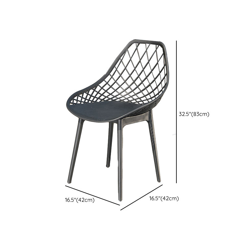 Contemporary Outdoor Chair Plastic Open Back Patio Dining Chair
