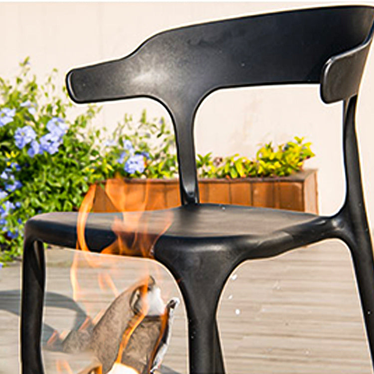 19" Wide Contemporary Side Chair Plastic Open Back Patio Dining Chair