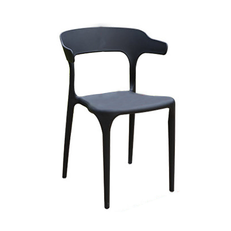 19" Wide Contemporary Side Chair Plastic Open Back Patio Dining Chair