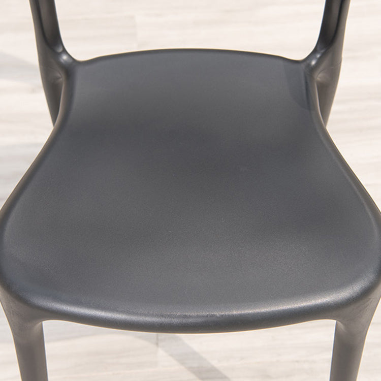19" Wide Contemporary Side Chair Plastic Open Back Patio Dining Chair