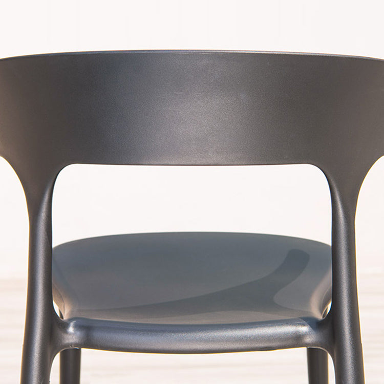 19" Wide Contemporary Side Chair Plastic Open Back Patio Dining Chair