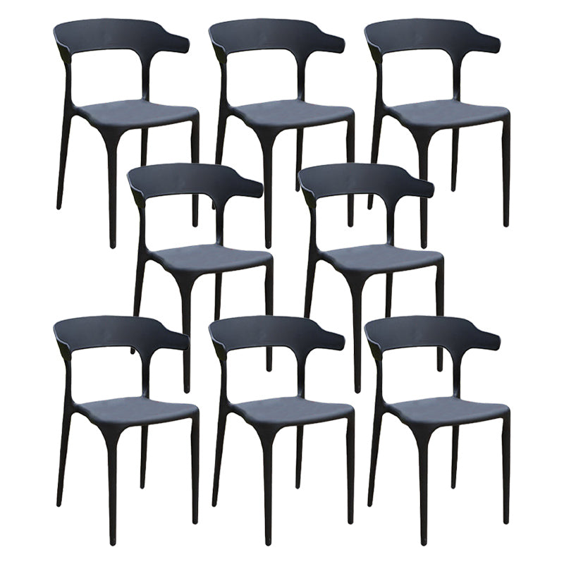 19" Wide Contemporary Side Chair Plastic Open Back Patio Dining Chair