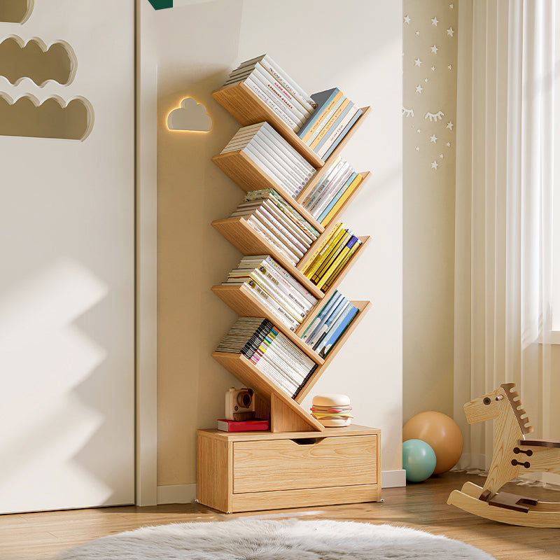 Engineered Wood Standard Scandinavian Closed Back Bookshelf with Shelves