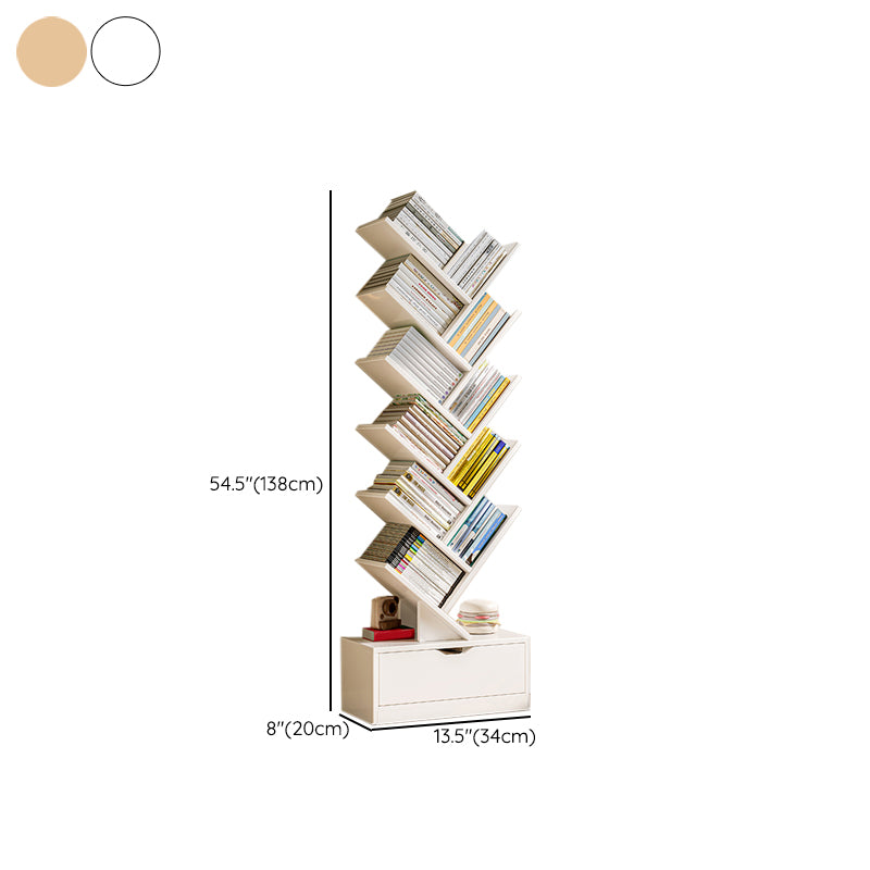 Engineered Wood Standard Scandinavian Closed Back Bookshelf with Shelves