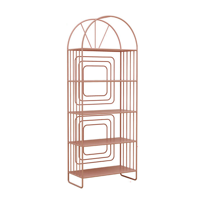 Scandinavian Metal Standard Bookshelf Open Back Bookcase with Shelves