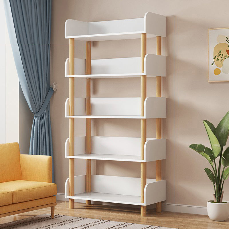 Open Back Standard Bookshelf Engineered Wood Bookcase for Study Room