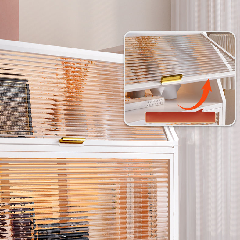 Standard Bookcase Metal Glam Closed Back Bookshelf with Shelves