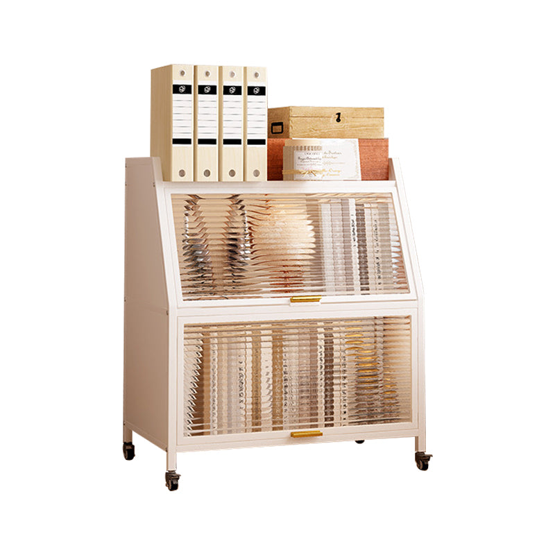 Standard Bookcase Metal Glam Closed Back Bookshelf with Shelves