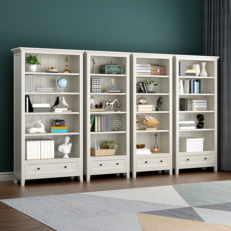 Modern Closed Back Standard Bookshelf Wooden Bookcase with Shelves for Study Room