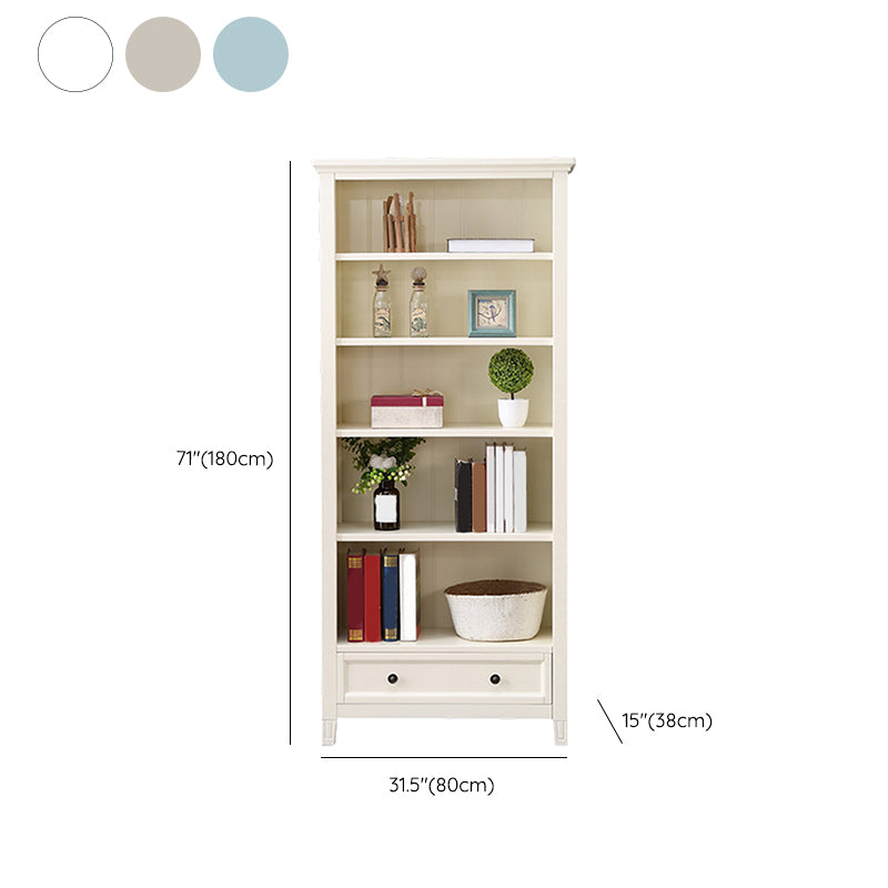 Modern Closed Back Standard Bookshelf Wooden Bookcase with Shelves for Study Room