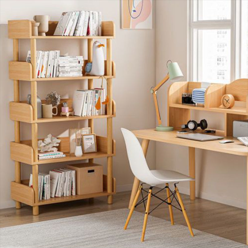Scandinavian Standard Bookshelf Open Back Engineered Wood Bookcase
