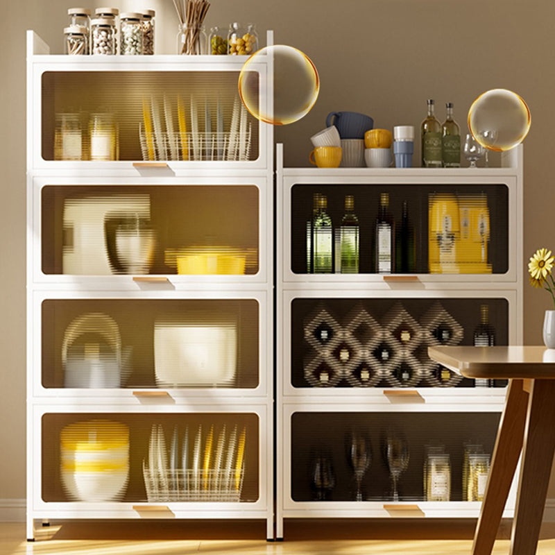 Metal Closed Back Bookcase Standard Glam Bookshelf with Cabinets