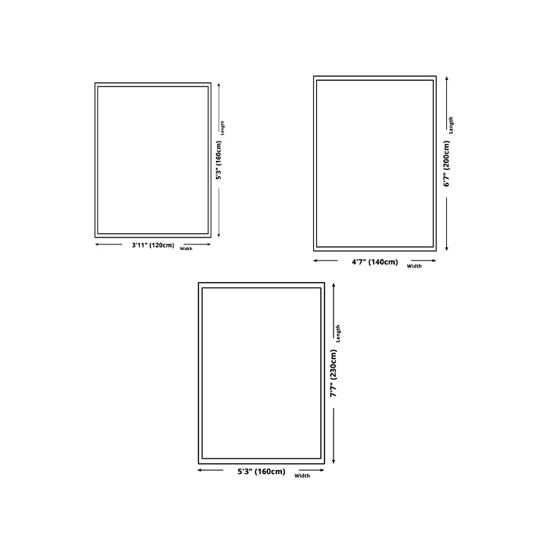 White Modern Rug Geometric Polyester Rug Washable Rug for Home Decor